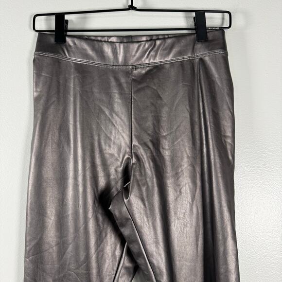 NWT Express Womens Metallic Stretch Mid Rise Faux Leather Skinny Leg Pants S - Picture 4 of 12